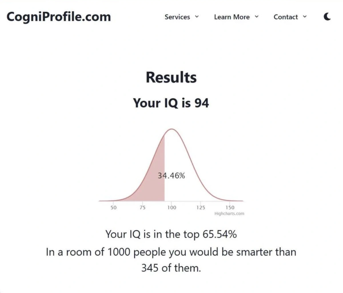 Sent this to my friends flexing a "top 65%" score. The site didn't make it clear that's not a good thing.