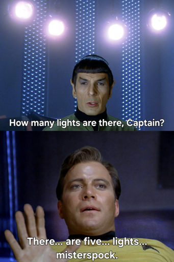 Kirk's a bit of a pushover compared to Picard (just playing, please don't hurt me)