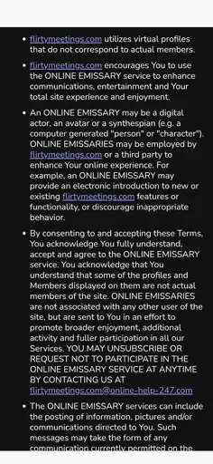 Dating site clearly states on ToS that all the hot girls nearby you are bots