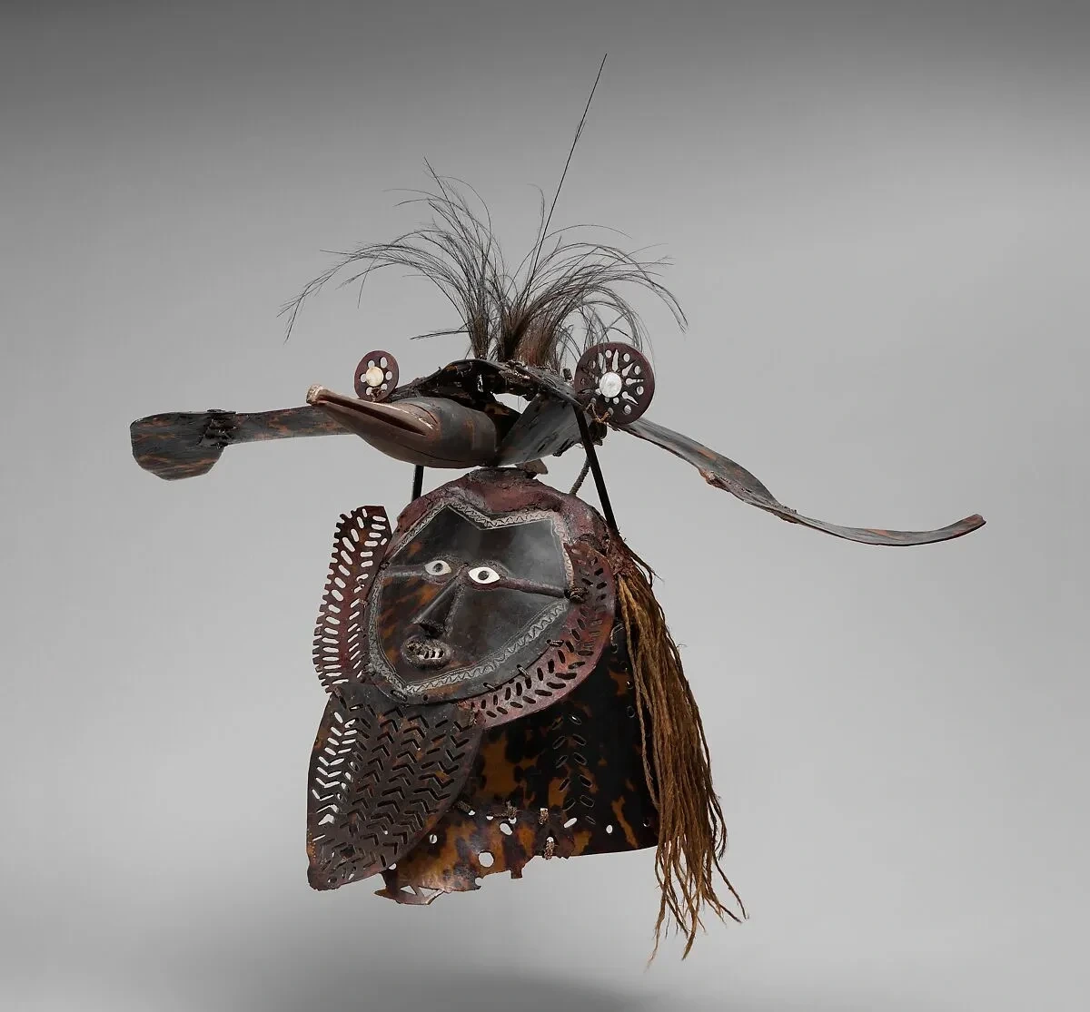 Torres Strait Islander mask, turtle shell and wood, mid-late 19th century AD