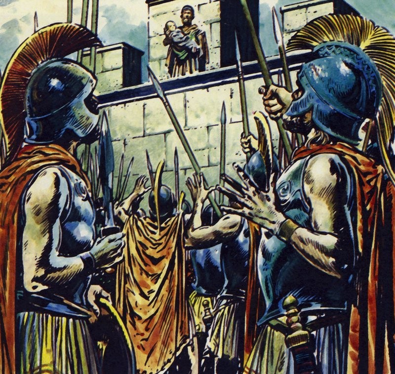 Philip II of Macedonia presenting his son, Alexander, to the troops (Jesus Blasco)