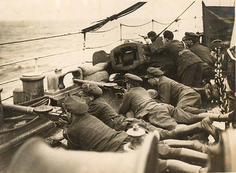National Army troops on a ship, Irish Civil War, 1923
