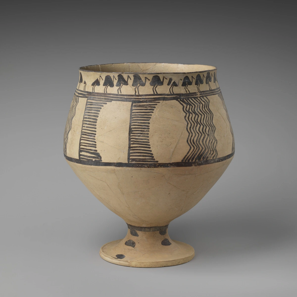 Goblet with a rim of bird figures, Iran, 4th millennium BCE