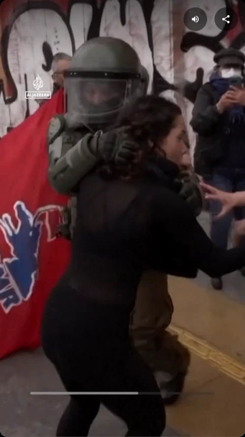 Government seizes protester during student and union protests in Chile