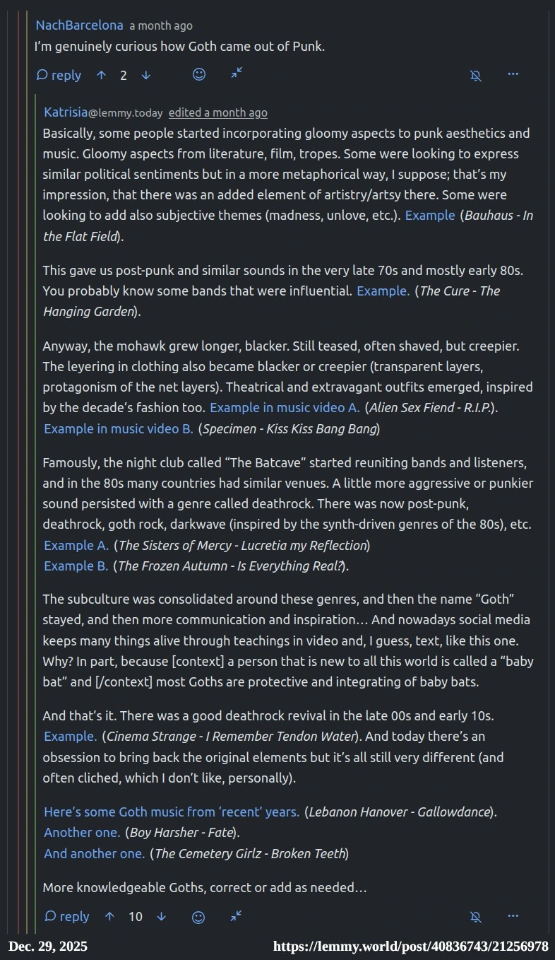 How Goth came out of Punk [Best Of]