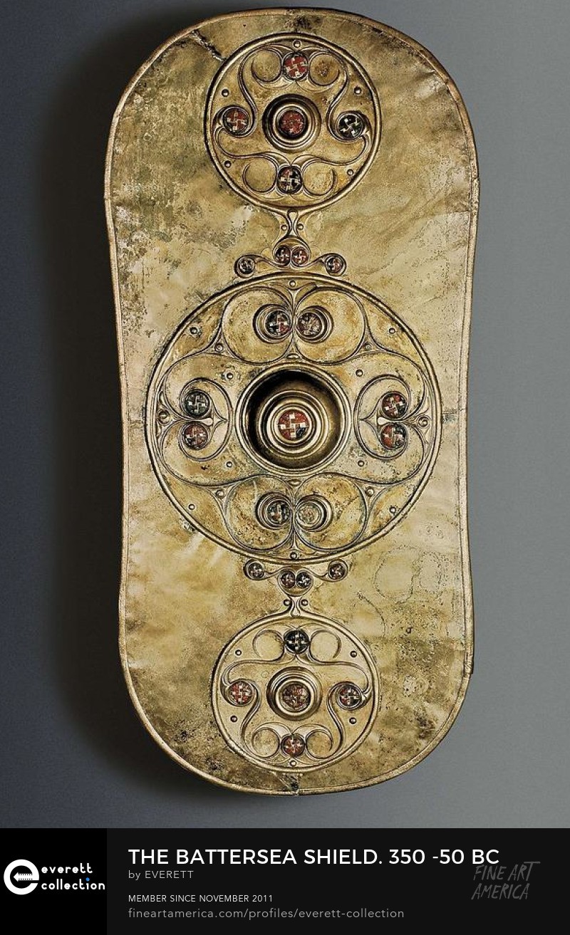 Celtic bronze shield face, 350 BCE - 50 BCE