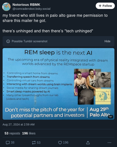 "REM sleep is the next AI"