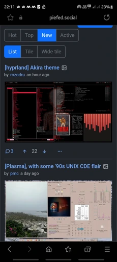 Screenshot of the recent visual updates in the timeline.