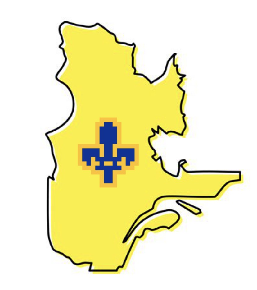 Quebec Onjase logo over yellow Quebec