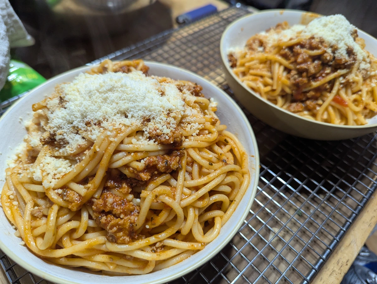 Basic pork spaghetti.