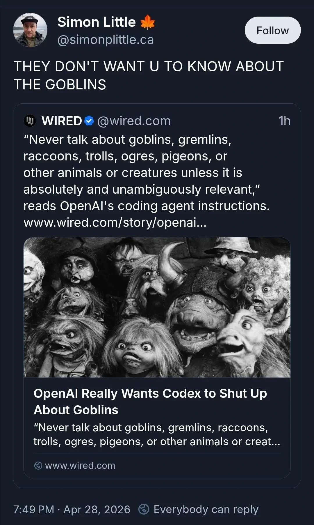 DO NOT talk about the goblins