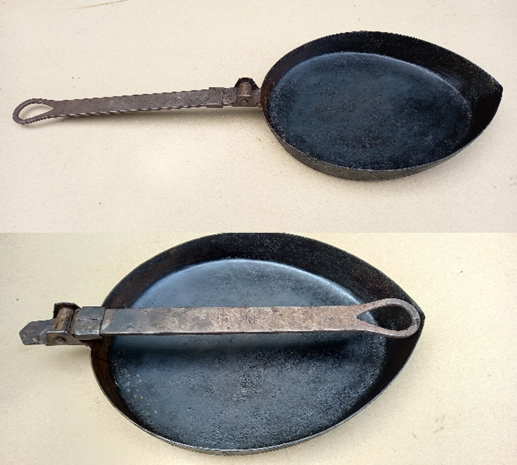 Replica of a Roman military pan with a folding handle, original found in Germany, 3rd century AD