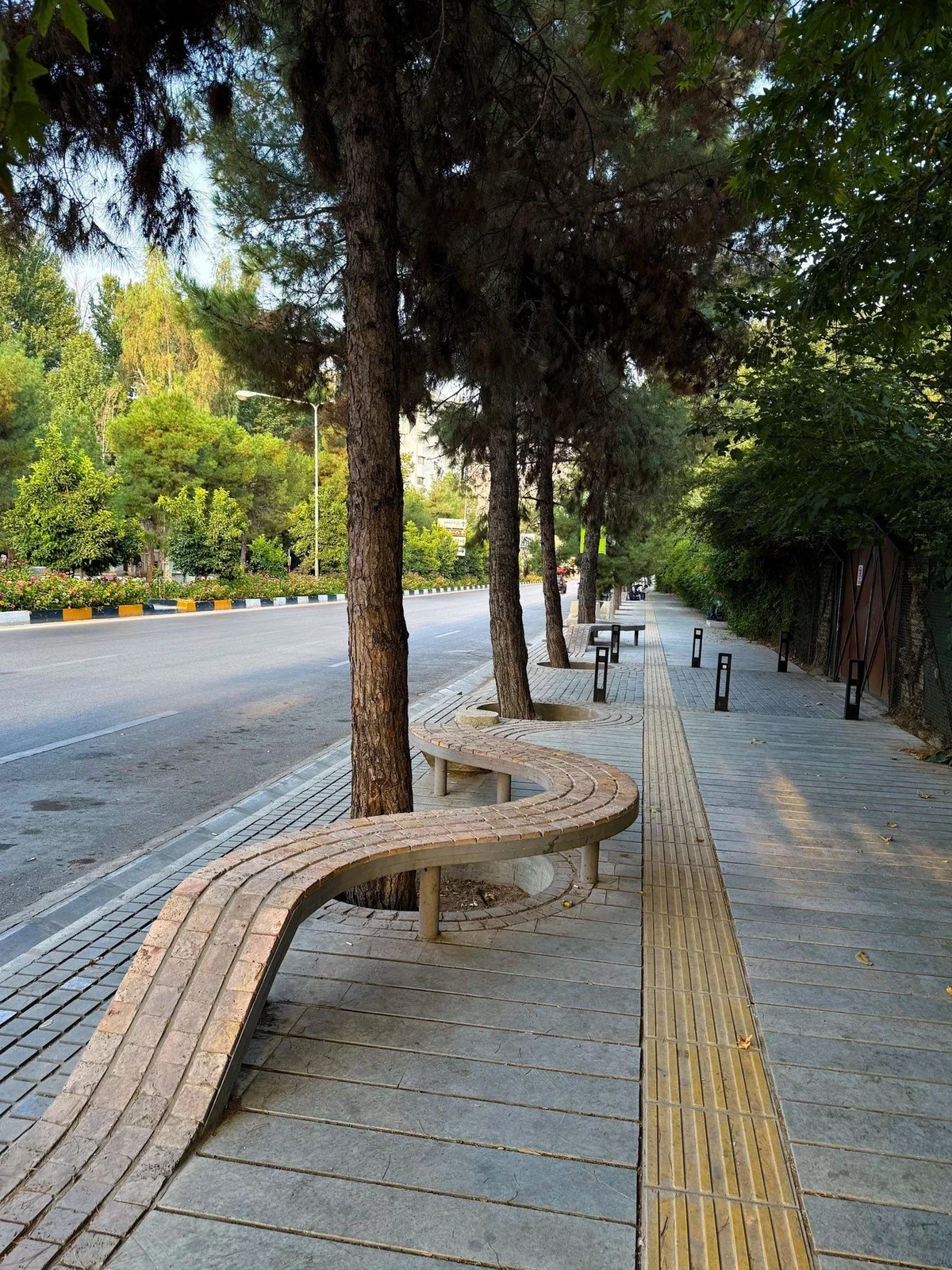 Brickwork bench in Shiraz, Iran