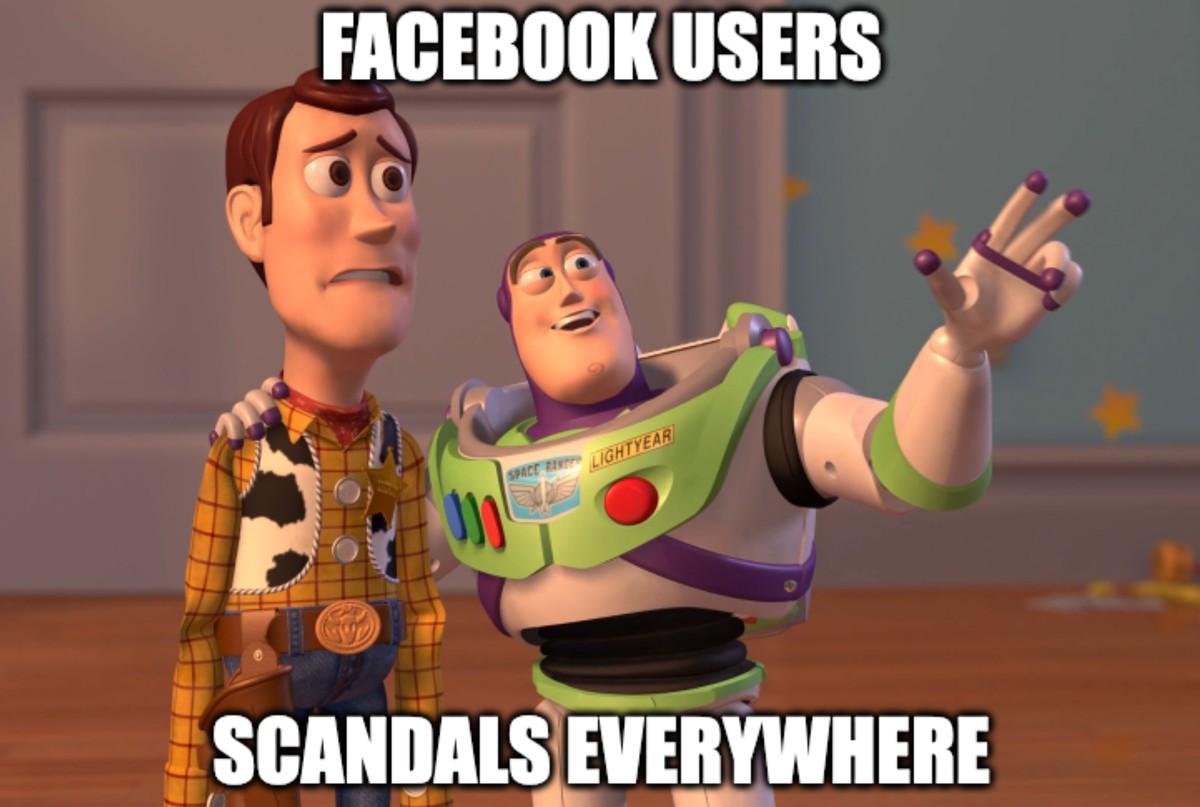 Buzz telling Woody cringing from Toystory: Scandals, scandals everywhere!