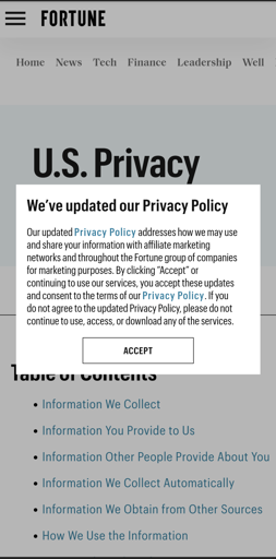 Accept the privacy policy so you can read the privacy policy.