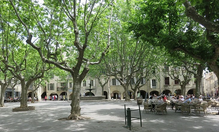 Town square in Uzès, France
