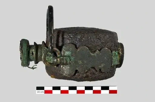 Roman metal military flask, 4th century AD