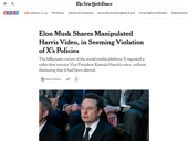 Elon Musk Shares Manipulated Harris Video, in Seeming Violation of X’…