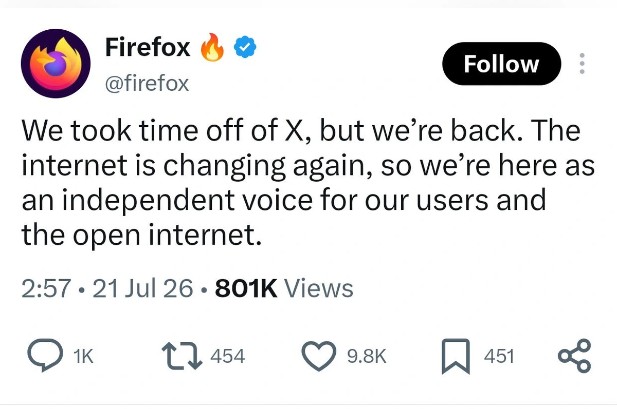 Firefox capitulates and returns to Twitter