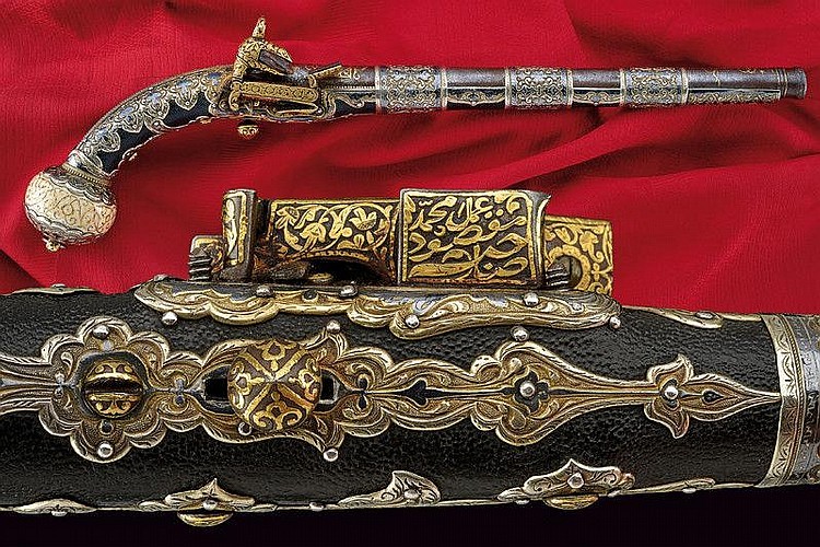 Ornate flintlock pistol from the Caucasus, 19th century AD