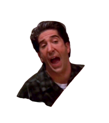 ross geller from friends saying pivot image still