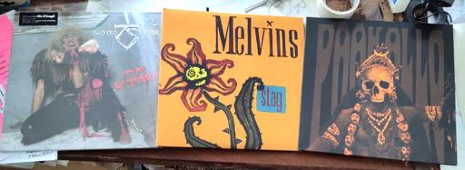 ledt to right: Twisted Sister, "Stay hungry"; Melvins, "Stag"; and Päâkallo (self titled).
