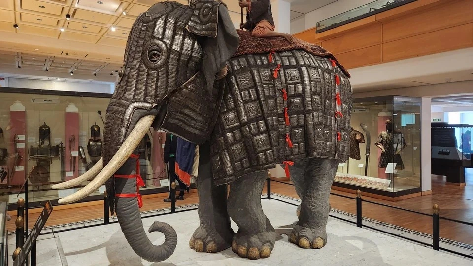 Allegedly, the only surviving war elephant armour in the world, made in India in the late 16th century, currently at Leeds Armouries.