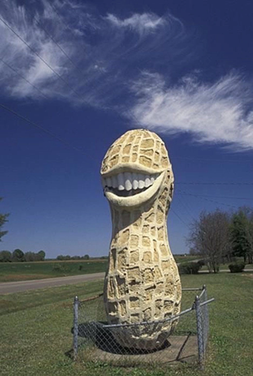 The Smiling Peanut statue located in Plains, Georgia. 