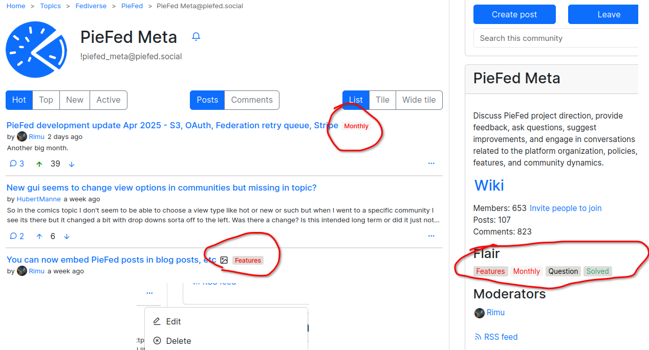 Post flair - different in each community