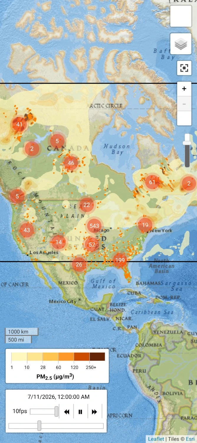 Current wildfires Canada/US. 07/10/26