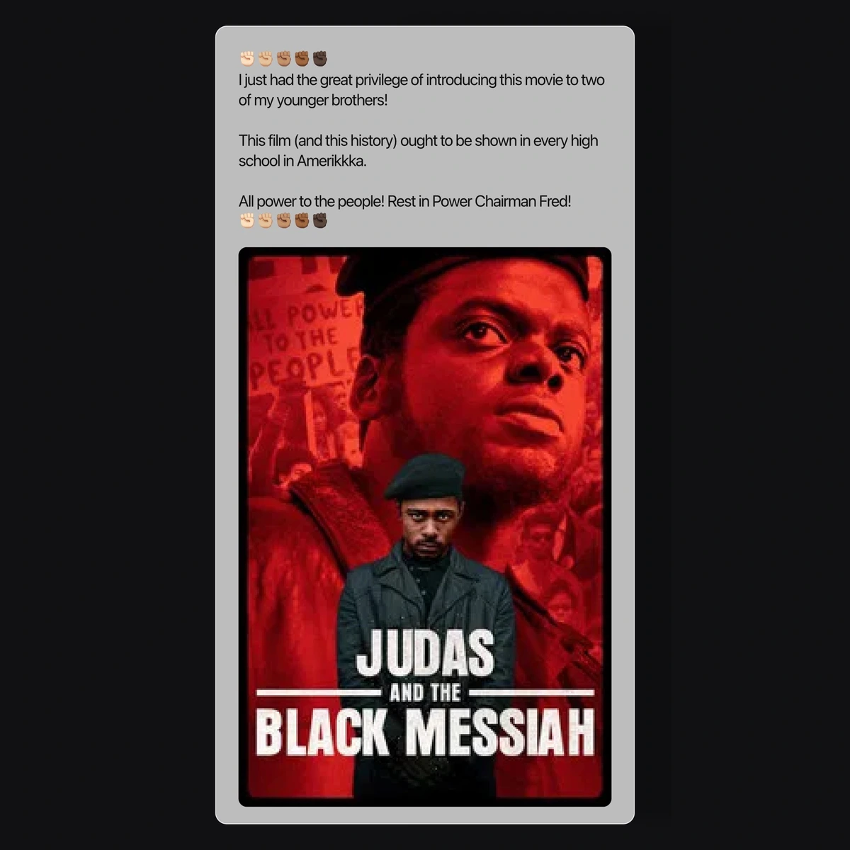 Film Recommendation: "Judas and the Black Messiah"
