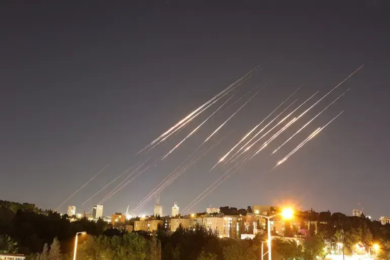Streaks of light over Jerusalem.