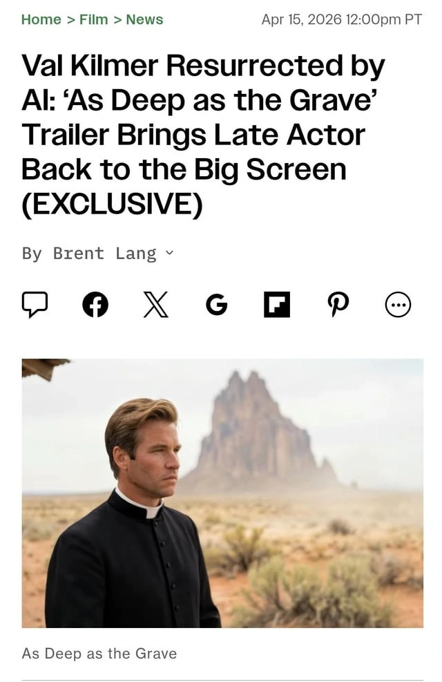 AI brings Val Kilmer back to life for film