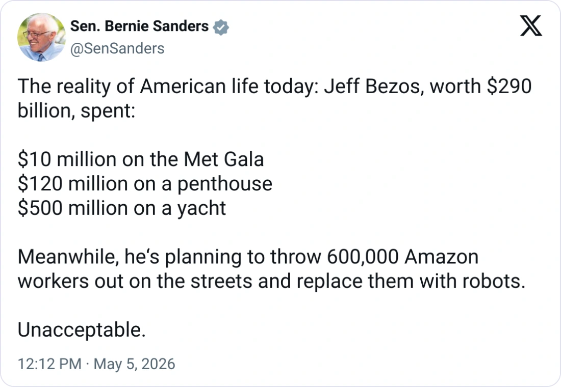 It's unacceptable that people like Jeff Bezos exist.