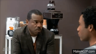 gif of Troy from Community being star struck in the presence of LeVar Burton