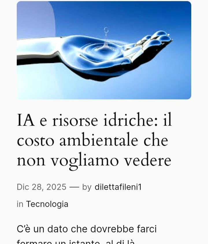 Immagine orientativa sulla scarsità delle risorse idriche dovuta all'IA
