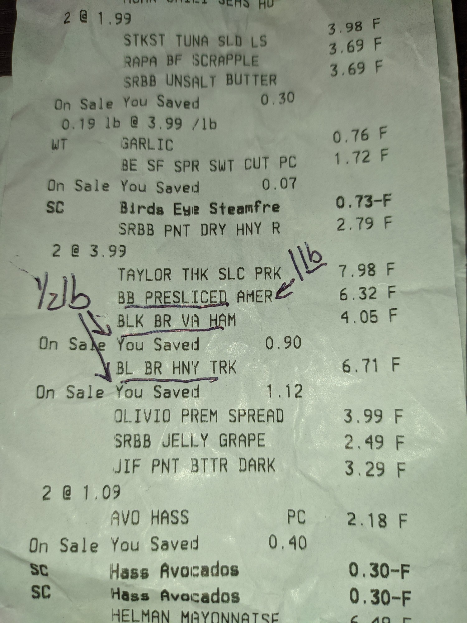 Cold cuts and cheese. 1lb cheese, 1/2lb meat. 