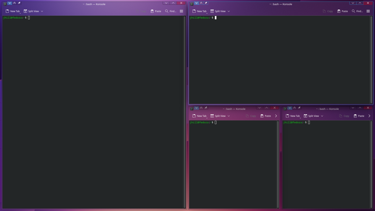 Rate my setup

I'm using klassy for decorations and krohnkite for tiling. I set klassy up to look like a cross between breeze and the windows 7 preset, but with outlines for tiling focus.