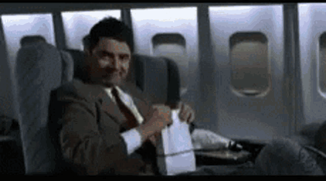 Mr.Bean popping a bag on an airplane and the airplane gets ripped open and everyone gets sucked out.
