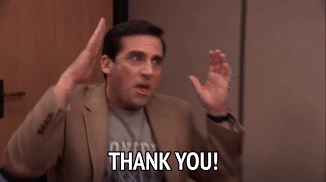michael scott the office saying thank you gif
