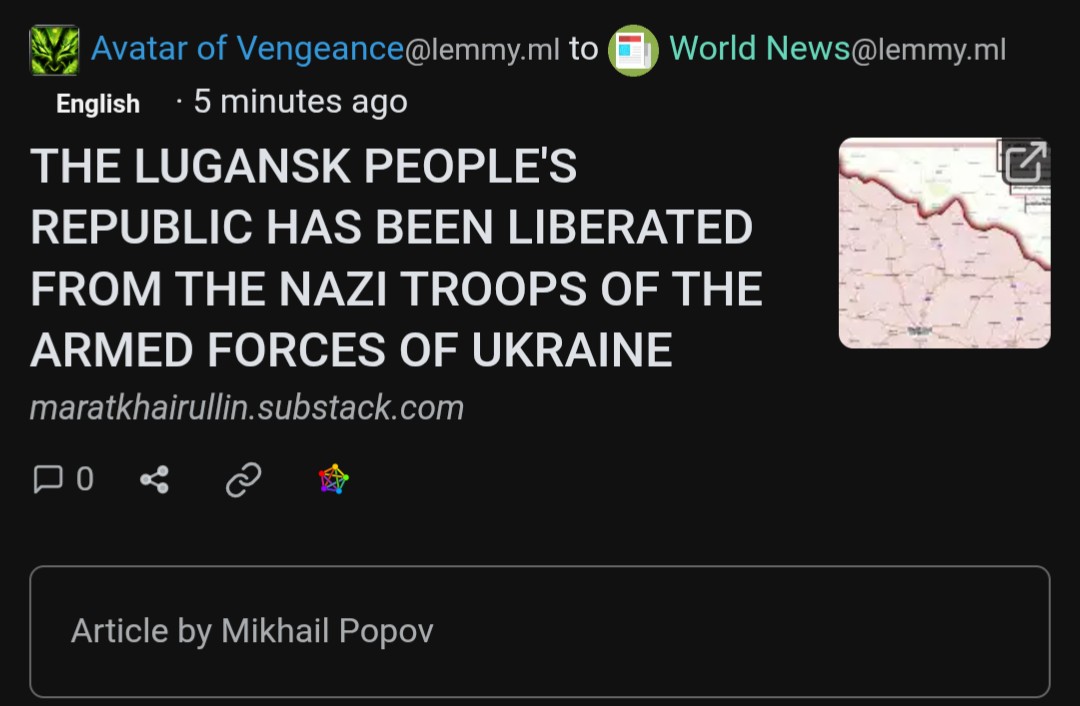 .ml world "news" continuing to be an excellent source of journalism and definitely NOT contributing to the spread of Putin talking points!/s