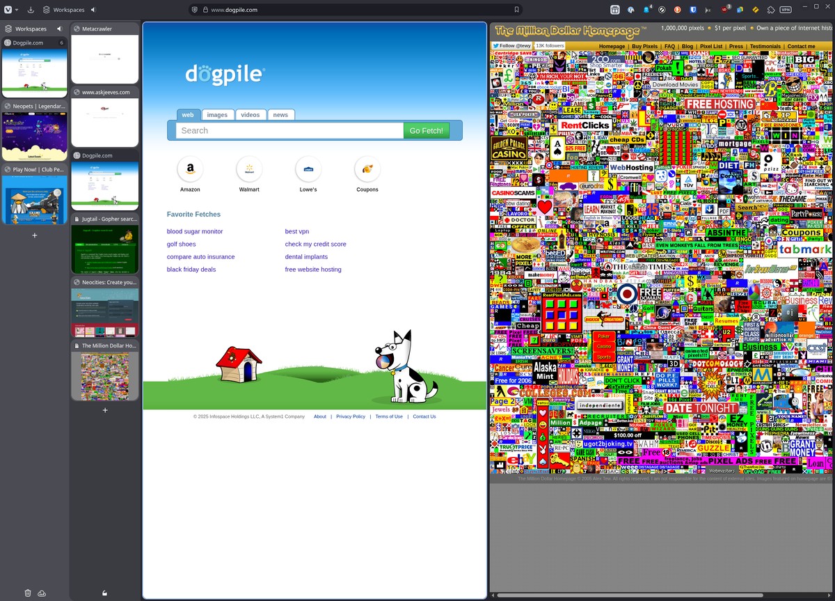 A screenshot of OP's Vivaldi browser showing tabs groups and stacks. The actual tabs are irrelevant to the question.