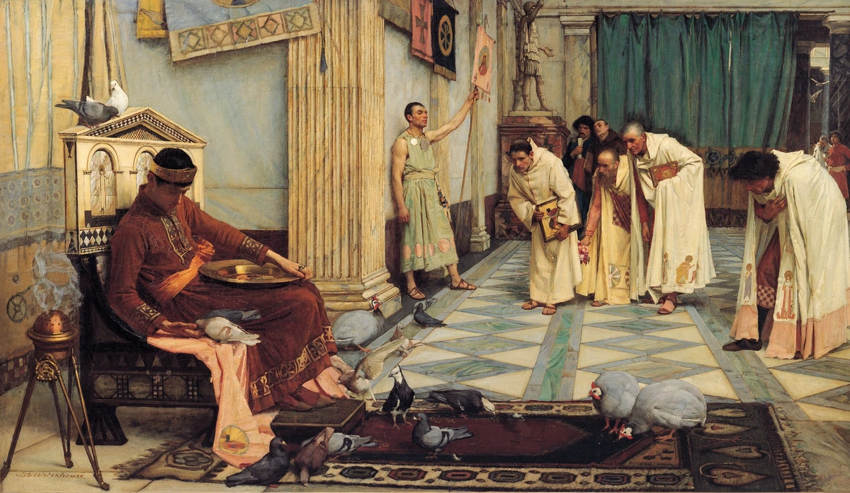 The Favourites of the Emperor Honorius (John Williams Waterhouse, 1883 AD)