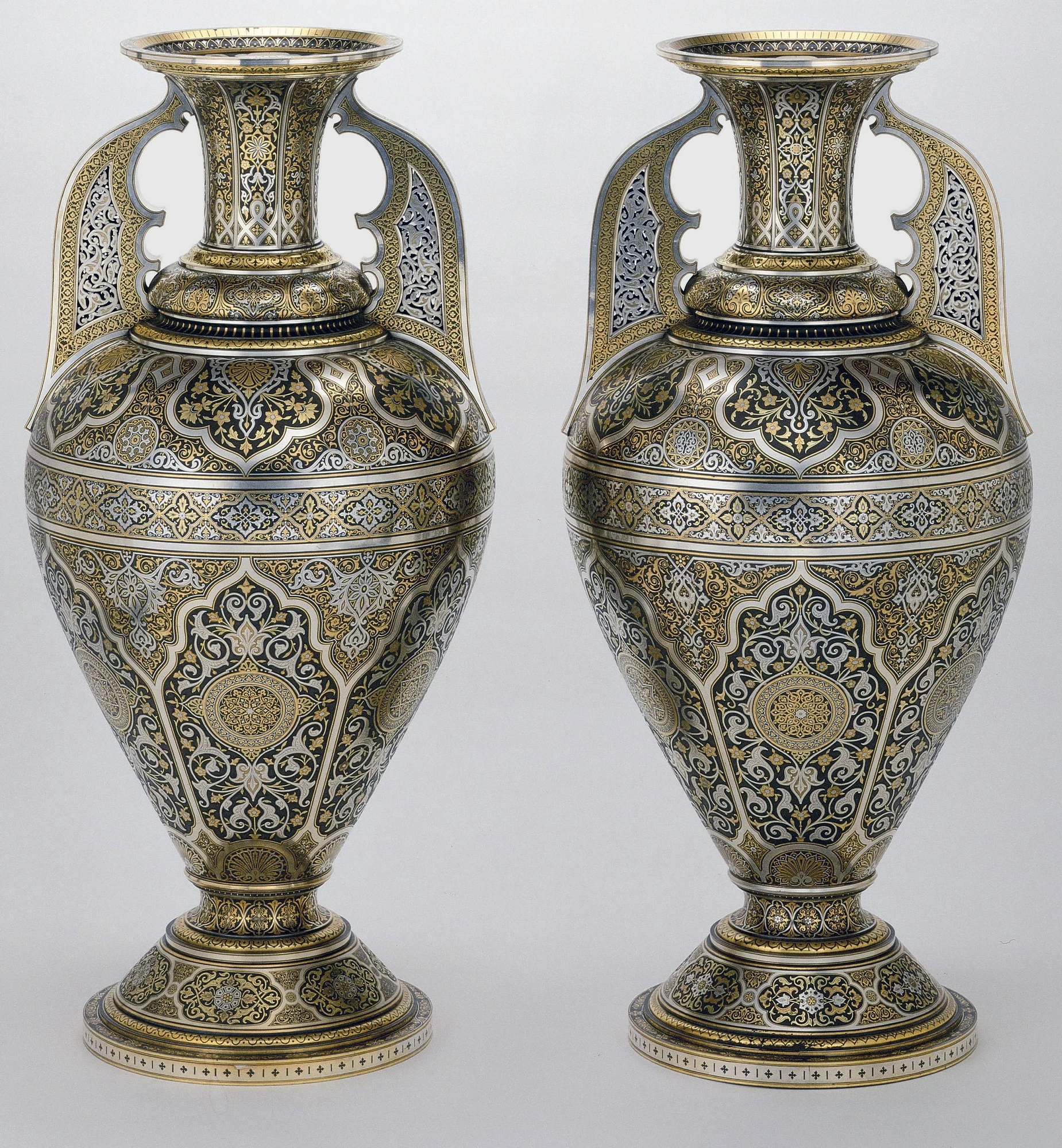 Decorative iron urns in Hispano-Arab style, 1878 AD