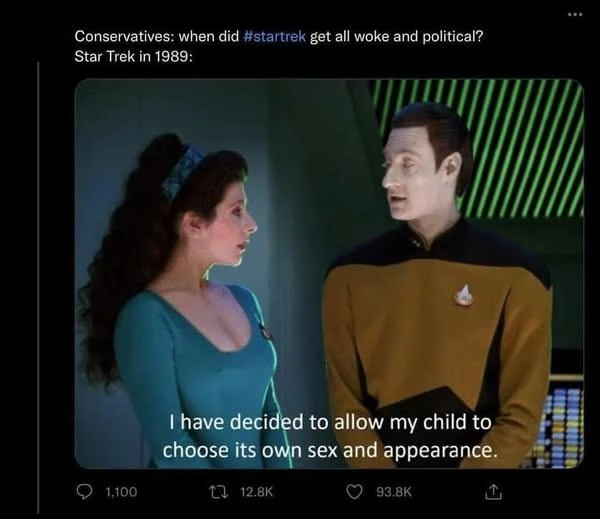 Star Trek didn't "become woke", you just grew up to be a bad person.
