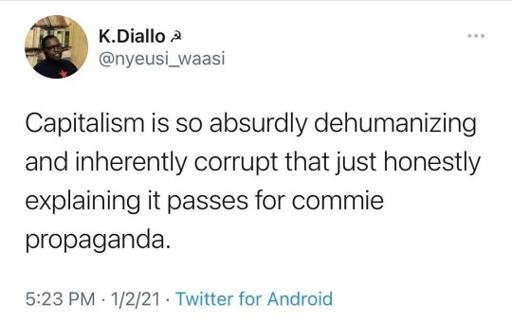 When we explain to other people how our capitalist system works and they recoil in horror