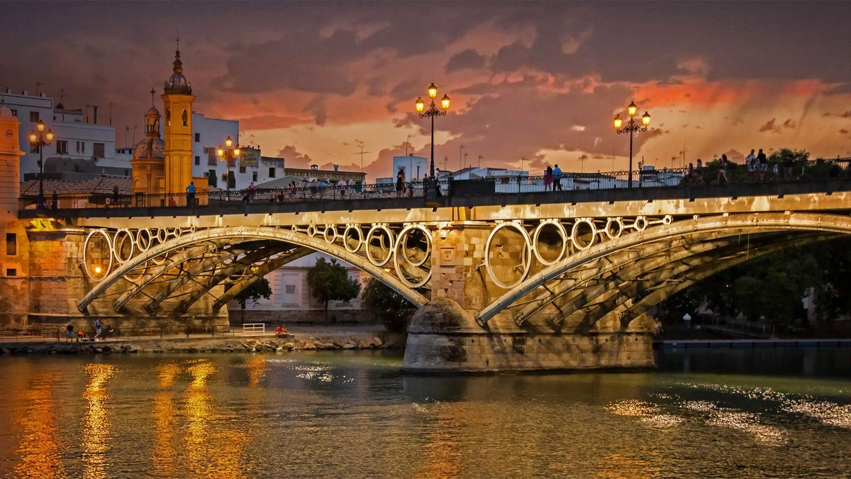 Triana Bridge in Seville, Spain