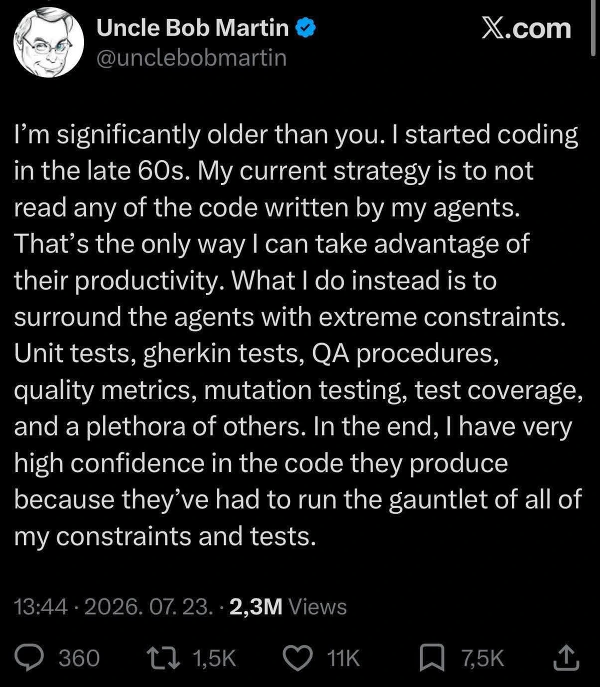 Uncle Bob becoming even worse: