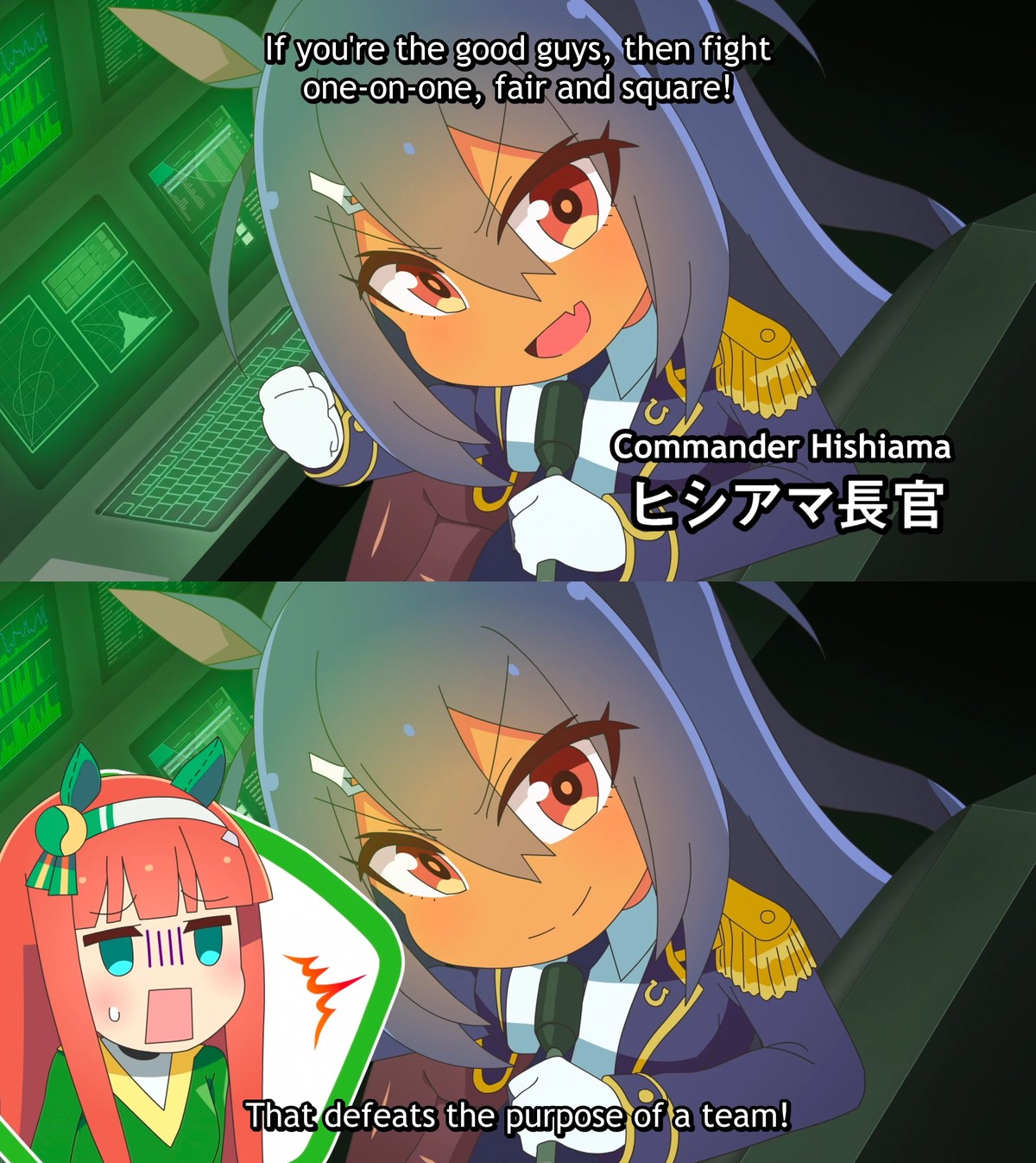 Don't know why but characters in shows like to fight one-on-one (and proceed to lose) even though there's a whole group of them.