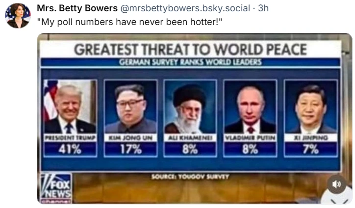 My poll numbers have never been hotter!